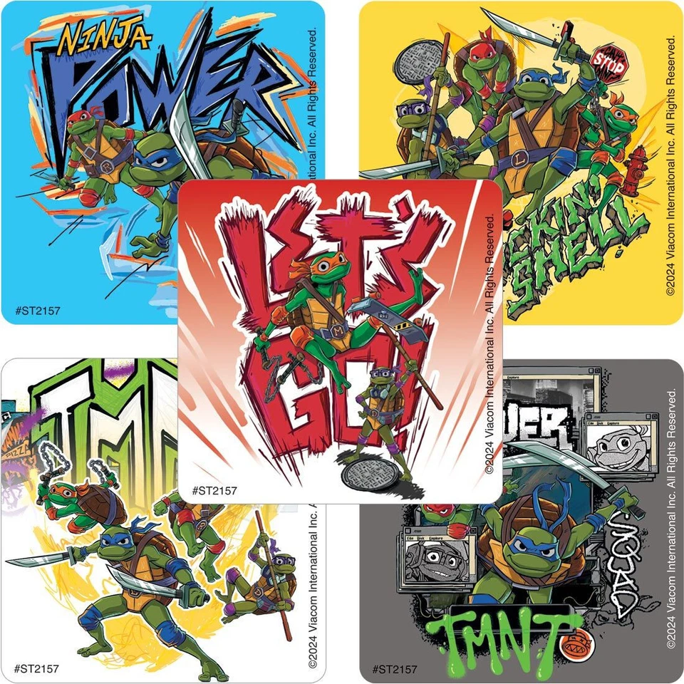 25 Tales of The Teenage Mutant Ninja Turtles Stickers, 2.5" x 2.5", Party Favors - Image 1 of 1