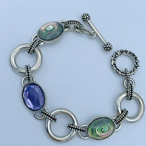 Lia Sophia 7.25 in Silver Tone Toggle Bracelet B3-57 - Picture 1 of 5