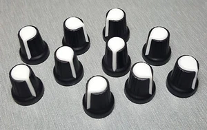 HW02-1 Black Plastic White Insert Spline Knob 15mm Dia. Pack of 10 - Picture 1 of 1