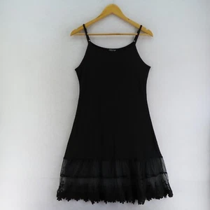TEABERRY Women's Size 8 Black Lace Hem Sleeveless Slip Dress BNWT - Picture 1 of 11