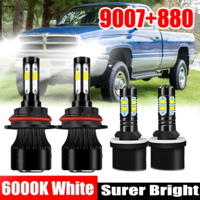 For Dodge RAM 1500 2500 3500 1994-2001 LED Headlight High/Low + Fog Lights bulbs - Image 1 of 4