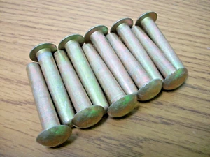 3/8 Zoll x 2 Zoll Niete 1010 Stahl Cadnium plattiert Rundkopf langer Schmied (10 Stück) - Bild 1 von 3