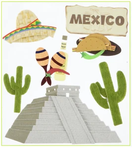 Jolee's MEXICO Stickers Sombrero Pyramid Cactus Taco Tequila Peppers Maracas - Picture 1 of 2