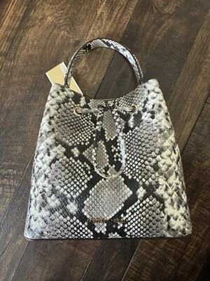 MICHAEL KORS SURI КОЖИ ЗМЕЯ ПЕЧАТЬ ВЕДРО ЧЕРЕЗ ПЛЕЧО НОВЫЙ - Изображение 1 из 3