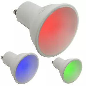Lampada faretto 6W luce colorata rosso verde blu lampadina led attacco GU10 220V - Foto 1 di 7