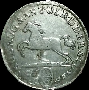 Brunswick-Wolpenbuttel Rudolf August 1685-1704. 1/6 Silver Thaler 29 mm - Picture 1 of 2