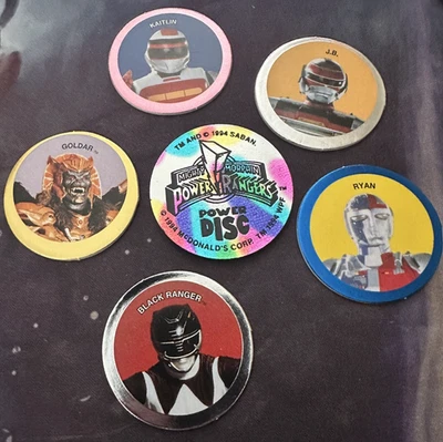 Set Of Vintage Power Rangers Pogs & 1994 Mcdonalds Saban Power Disk Slammer - Image 1 of 4