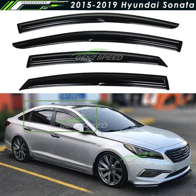 For 2015-2019 Hyundai Sonata Mugen Style Window Visors Rain Guards Deflectors - Image 1 of 4