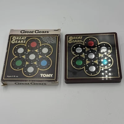 Vintage Tomy Brain Teaser Puzzle Game Great Gears Original Package 1982 - Image 1 of 4