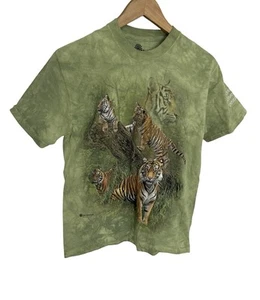 The Mountain Tie Dye Tiger Print Green T Shirt Size Adult Medium - Picture 1 of 6