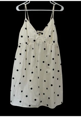 Nuevo Vestido Columpio Antiguo Azul Marino Lunares Blanco Correa Bolsillos Grandes Foto 1 de 4