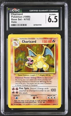 CGC 6.5 Charizard 1999 Base Set 4/102 Holo Pokemon Card - Image 1 of 2