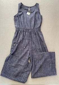 PEACOCKS JUMPSUIT SZ 8 WOMENS BLUE SUMMER HOLIDAY SMART CASUAL - Picture 1 of 7