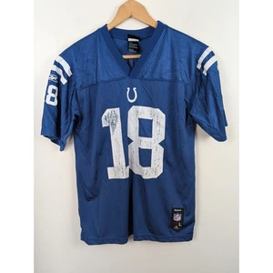 Youth Large Peyton Manning Jersey L Colts Reebok NFL 18 Boys Kids Blue - Picture 1 of 5