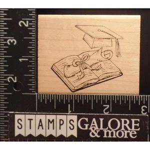 Northwoods Stempel ABSCHLUSS HUT DIPLOM BUCH SCHULE KINDER #T21 - Bild 1 von 3