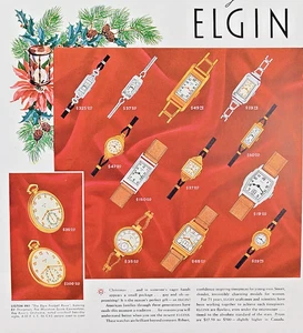 Elgin Christmas Time Watches Timepiece Vintage 1936 Ad Magazine - Picture 1 of 3
