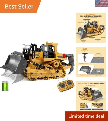 Bulldozer RC de metal de 9 canales - Control remoto realista niños construcción plataforma... Foto 1 de 4