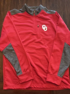 Suéter masculino Colosseum University Of Oklahoma Sooners tamanho 2XL 1/4 com zíper - Imagem 1 de 4