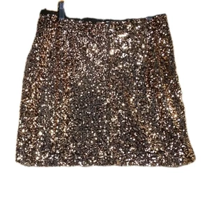 Buddy Love Black Gold Sequin Mini Skirt XL NWT NYE Party Glam Holiday Sparkle - Picture 1 of 8