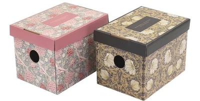 William Morris paper box with lid cardboard small storage box 1set 150x205x150mm - Image 1 of 4