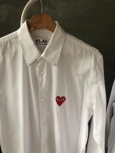 Comme des Garçons Play White Shirt with Red Heart Logo – Size L – Made in Japan - Picture 1 of 5