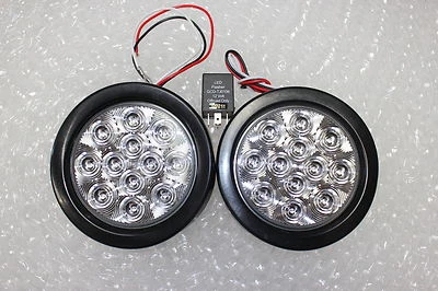 Подходит для Jeep TJ Wrangler 4 дюйма заподлицо светодиодные задние фонари прозрачные линзы с мигалкой 01–06 - Изображение 1 из 3