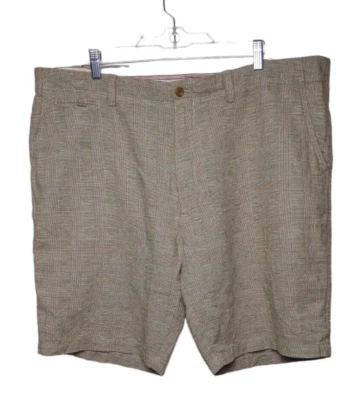 Pantalones Cortos de Lino Cremieux Para Hombre Talla 42 Lino Algodón Marrón Cuadros Foto 1 de 4