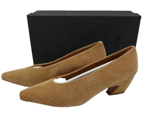 MIISTA LONDON Ladies Cord Tan Low Heel Court Shoes EU 39/ UK 6. Shoe Shelf - Picture 1 of 10