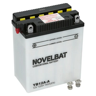 Motorradbatterie Novelbat YB12A-A 12V 12Ah 160A Aktiviert - Bild 1 von 4