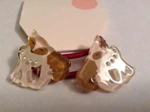 Gymboree Fox Trot Line Foxi Ponies NWT Ponytail Holder Vintage Girl Brown Pink - Picture 1 of 4