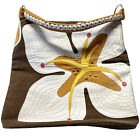 Lanz Designs 100% Cotton Tropical Applique Flower Felt Large Handbag Honolulu