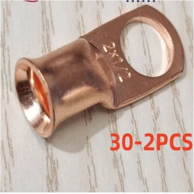 Heavy Duty Battery Lugs 2AWG 1/2" Ring Terminals Wire Crimp Connector 2-20pcs - Image 1 of 4