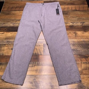Marc Anthony Linen Blend Pants Mens 36x32 Gray Slim Fit Drawstring Mid Rise New - Picture 1 of 12