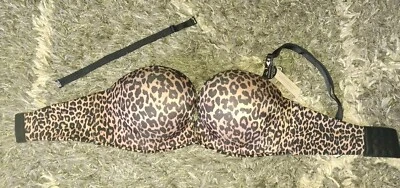 VS bombshell push up Strapless bra  NEW size 34d Leopard With Removable Straps - Image 1 of 2