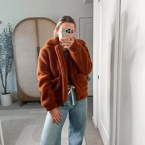Elodie Rust Brown Sherpa Oversized Jacket  - Picture 1 of 11