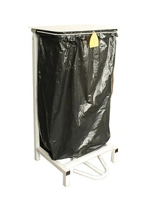 Hygienic Hands Free Standing Bag Sack Holder Refuse White Metal Pedal Operated - Picture 1 of 3