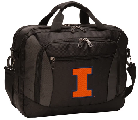 University of Illinois Laptop Bag Illini Computer Bags LOADED With POCKETS! Cover