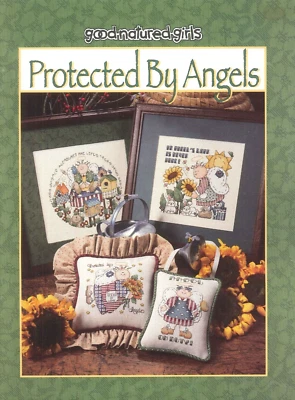 Protected By Angels Cross Stitch Booklet 1997 Lambein Garden Birth Announcement - Image 1 of 4