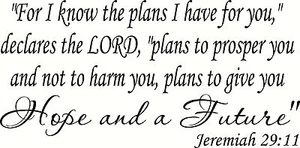 Jeremiah 29:11 V3 11"x22" Bible Verse Wall Decal by Scripture Wall Art - Vinyl - Picture 1 of 6