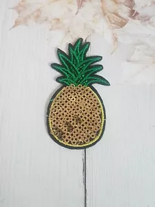 Piña lentejuela parche bordado hotfix aplique patrón vestido disfraz - Imagen 1 de 1