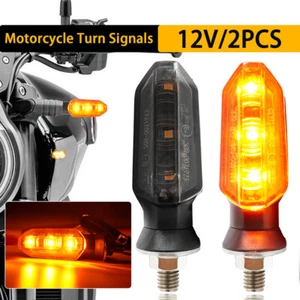 For Honda Suzuki Smoked LED Motorcycle Blinker Indicator Turn Signal Amber Light - Imagen 1 de 9