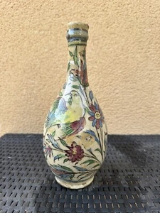 IRANIAN CERAMIC BOTTLE SHAPE VASE 19TH/20TH - Picture 1 of 6