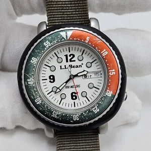 Vintage Rare LL Bean Navigator Date Watch 100 Meters Watch Nightglow - Picture 1 of 9