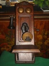 Antique vintage Kellogg hand crank wood wall telephone 1901