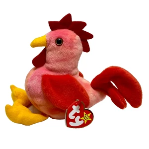 Ty Beanie Baby Doodle Rooster Plush Bird 1996 Retired P. V. C Error 4171 MWMT - Picture 1 of 12