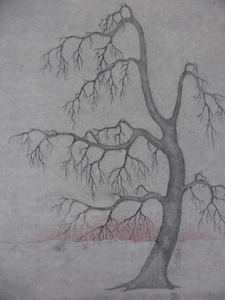 Irene Müller (1941 Gütersloh -) Radierung Baum in Landschaft 1979 (828) - Picture 1 of 7