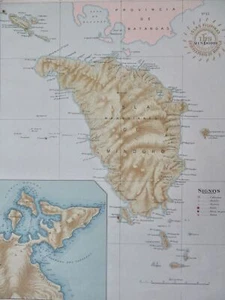 Mindoro Calapan Philippines Filipinas 1900 large color detail map - Picture 1 of 5
