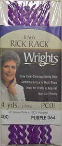 Wrights / Coats - Baby Rick Rack 1/4" x 4yd- 12 Colors to Choose From - Picture 1 of 13