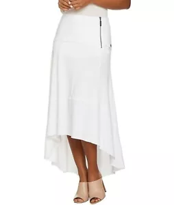 Maxi falda Peace Love World XL blanca de felpa francesa dobladillo alto-bajo con cremallera - Imagen 1 de 4