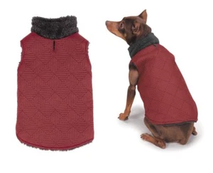 ThermaPet Quilted Dog Vest Red & Black Stylish Sporty Lined All Weather Sweater - Picture 1 of 7